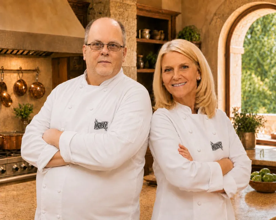 Chris and Becky, the makers behind Artisan's Finest, in their kitchen